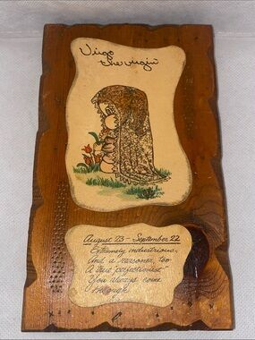 Source Unknown Brown and Cream Virgo Plaque